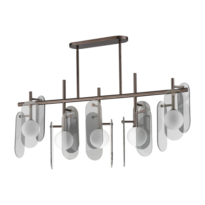 Megalith - Glass Megalith 5-Light Linear by Studio M Lighting in Brushed Bronze