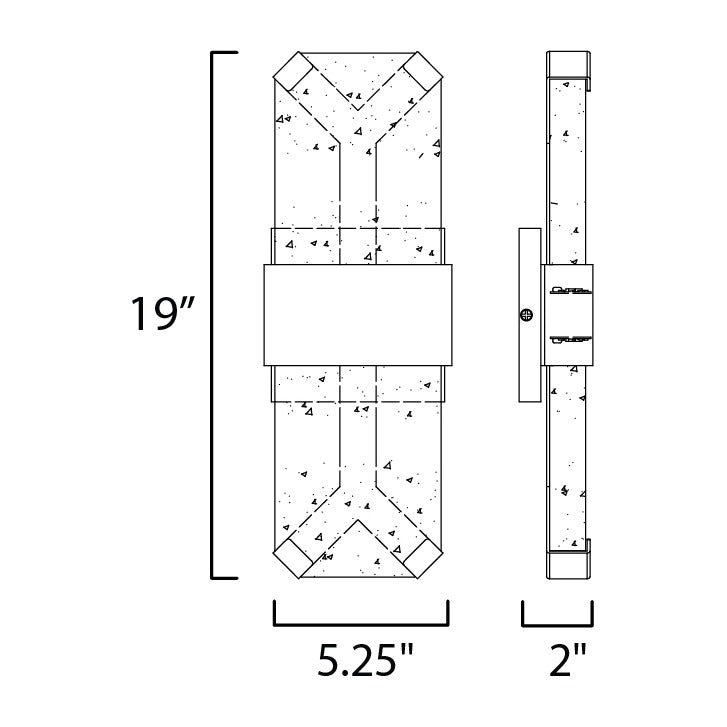 Rune LED Outdoor Wall Sconce - Large by Studio M Lighting – line drawing