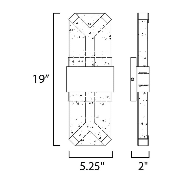 Rune LED Outdoor Wall Sconce - Large by Studio M Lighting – line drawing