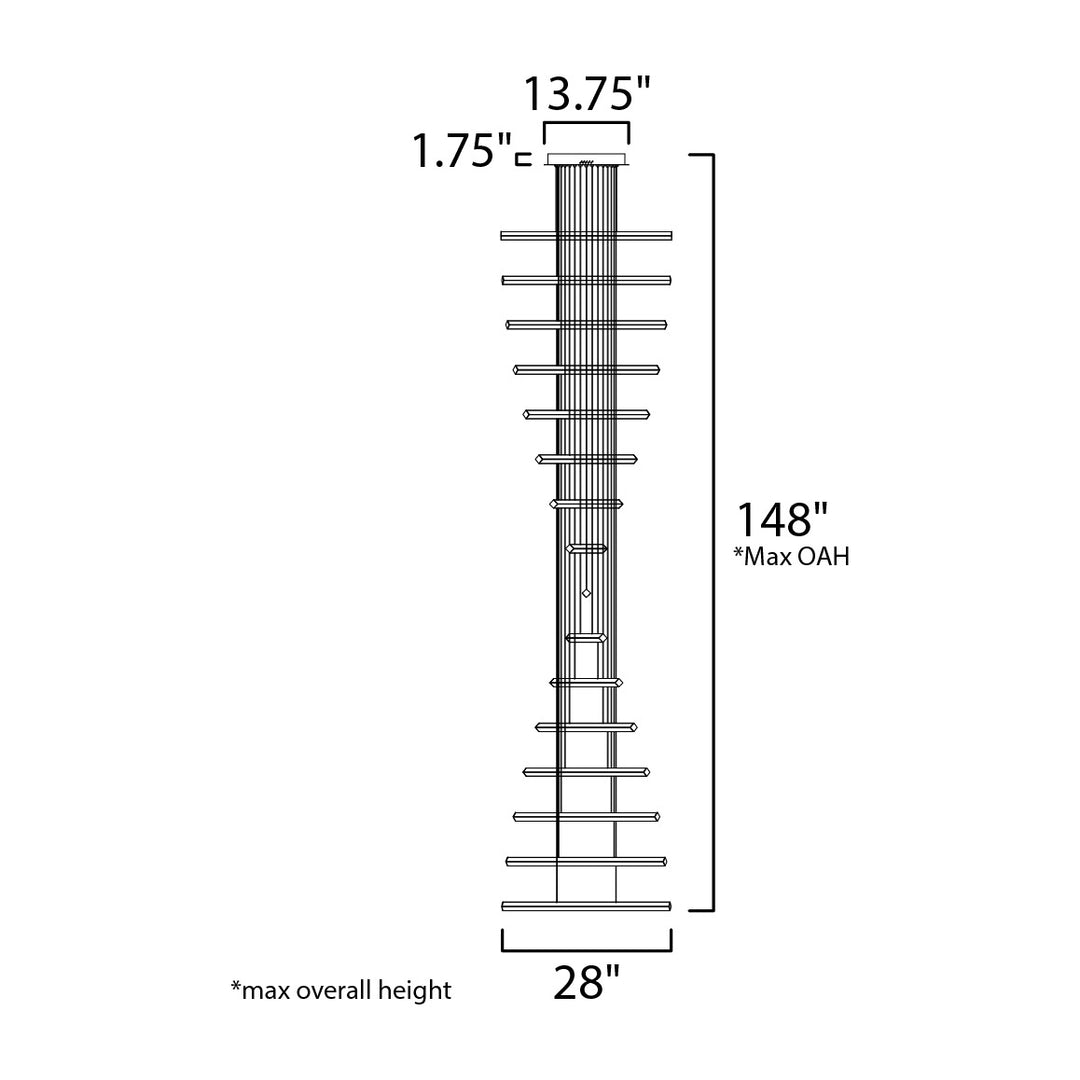 Hover LED 16-Light Pendant by Studio M Lighting – line drawing