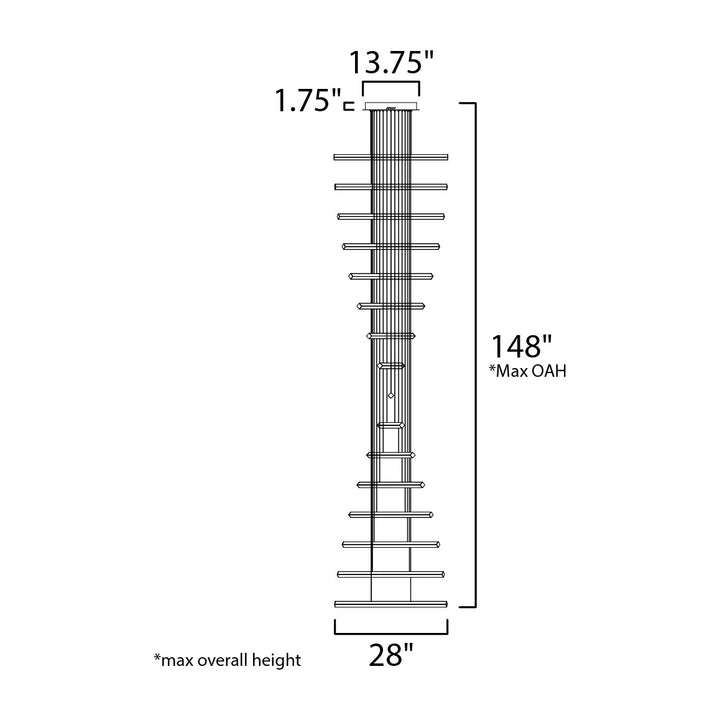 Hover LED 16-Light Pendant by Studio M Lighting – line drawing