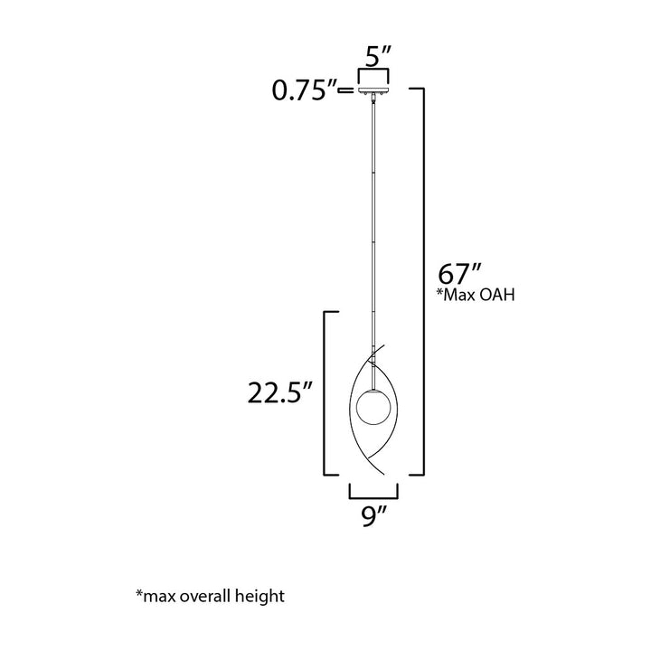 Chips 1-Light Pendant by Studio M Lighting – line drawing