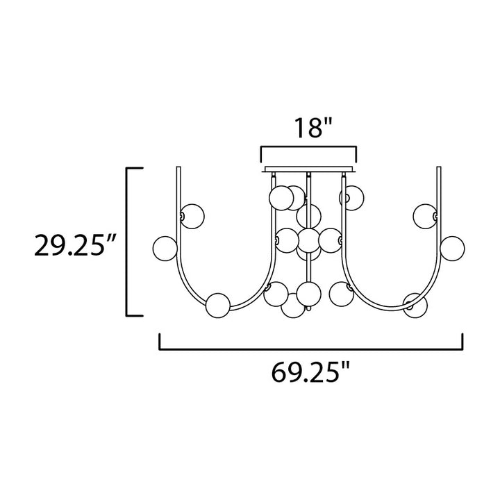 Contour MTO Contour 18-Light MTO Fixed Pendant by Studio M Lighting – line drawing