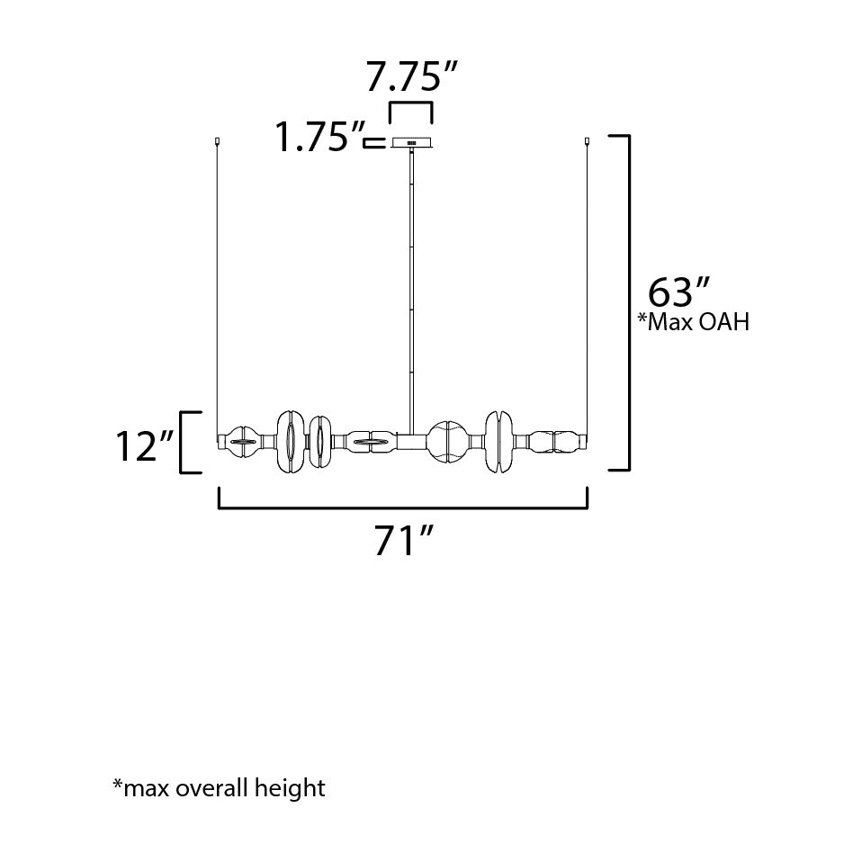 Gusto LED Horizontal Pendant by Studio M Lighting – line drawing