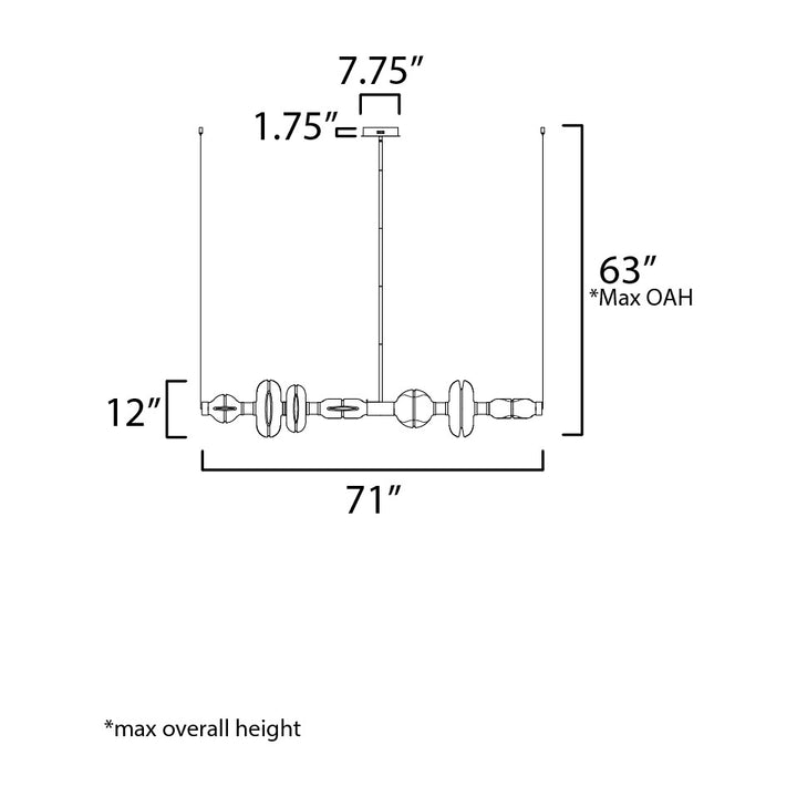 Gusto LED Horizontal Pendant by Studio M Lighting – line drawing