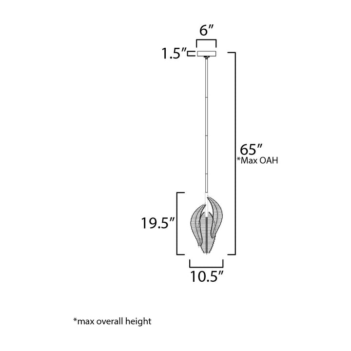 Lillet 3-Light LED Pendant by Studio M Lighting – line drawing