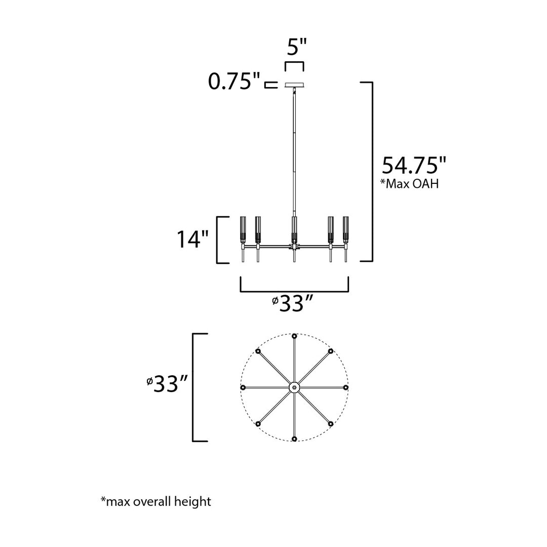 Flambeau 8-Light Chandelier by Studio M Lighting – line drawing
