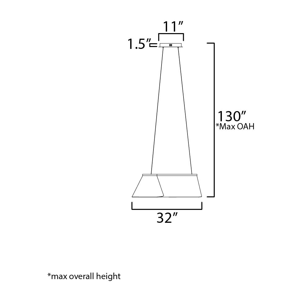 Tartan 1-Light LED Pendant 254814 by Studio M Lighting – line drawing