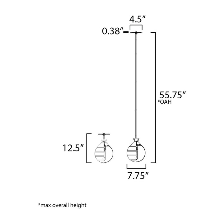 Copacabana Semi-Flush/Pendant by Studio M Lighting – line drawing