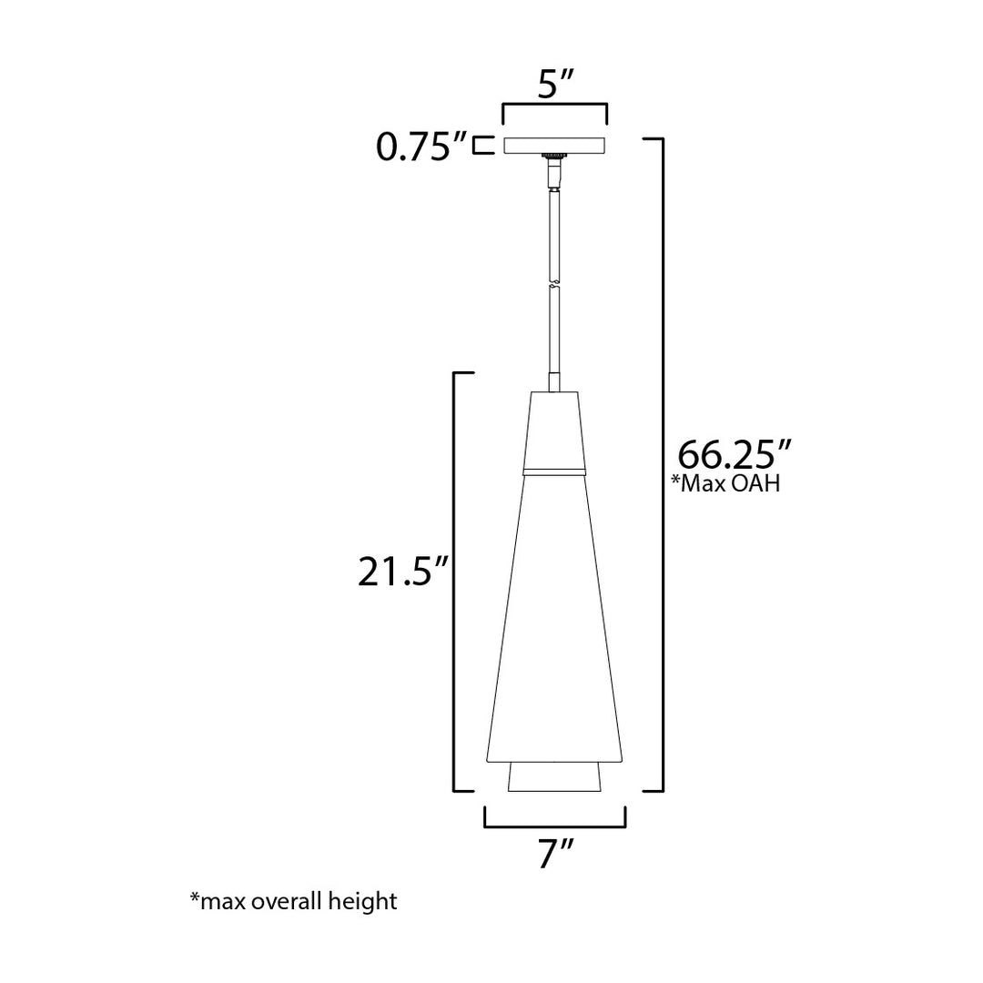 Sumatra 1-Light Pendant by Studio M Lighting – line drawing