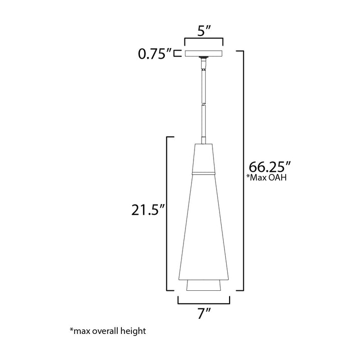 Sumatra 1-Light Pendant by Studio M Lighting – line drawing