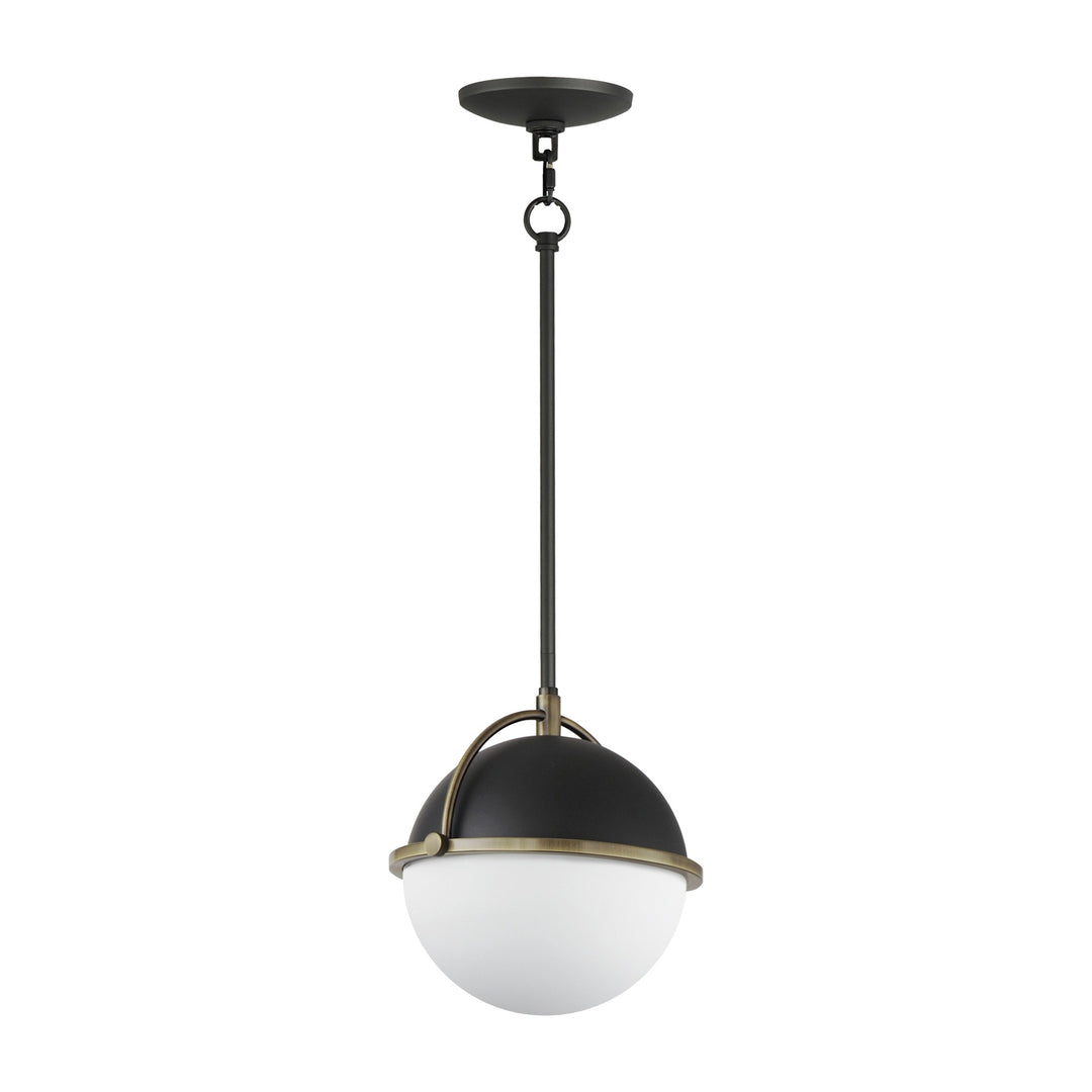 Duke 10 Single Pendant by Studio M Lighting in Black/Weathered Brass