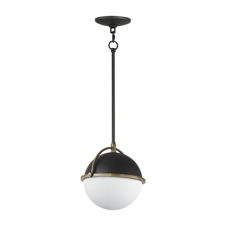Duke 10 Single Pendant by Studio M Lighting in Black/Weathered Brass