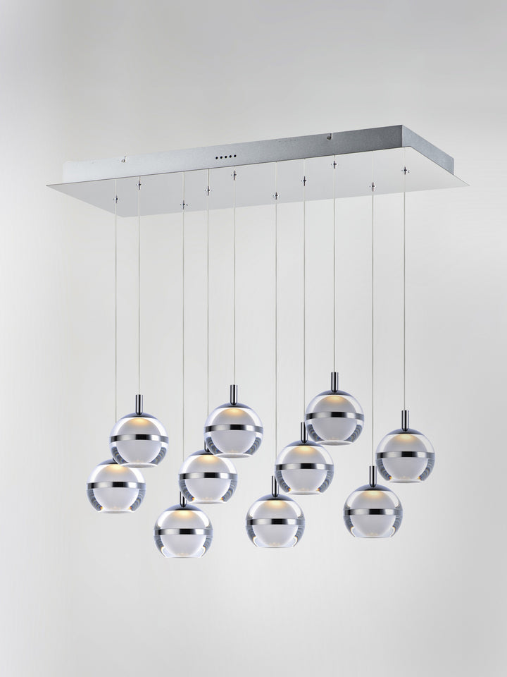 Swank LED 10-Light Rectangular Pendant by Studio M Lighting – lifestyle