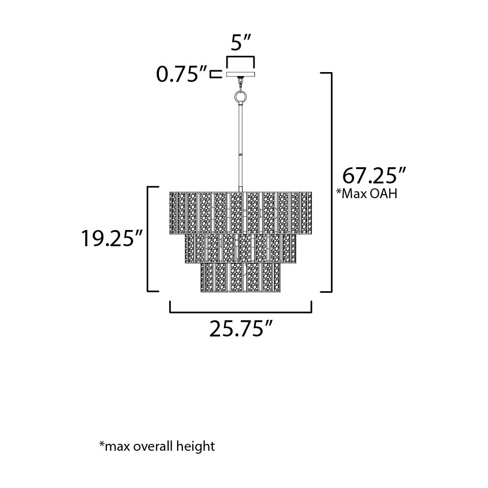 Miramar 7-Light Chandelier by Studio M Lighting – line drawing