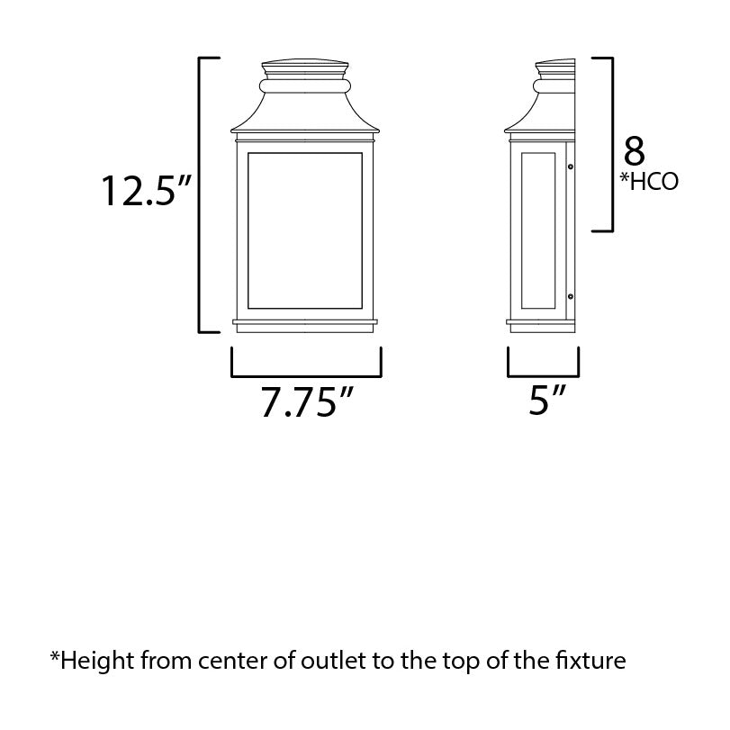 Savannah VX Small Outdoor Sconce by Studio M Lighting – line drawing
