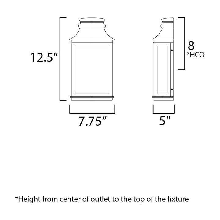 Savannah VX Small Outdoor Sconce by Studio M Lighting – line drawing