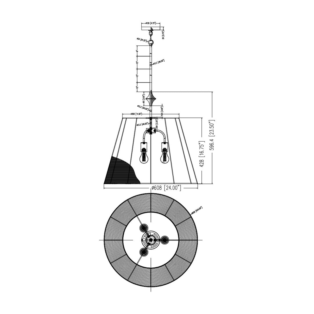 Baja Single Pendant by Studio M Lighting – line drawing