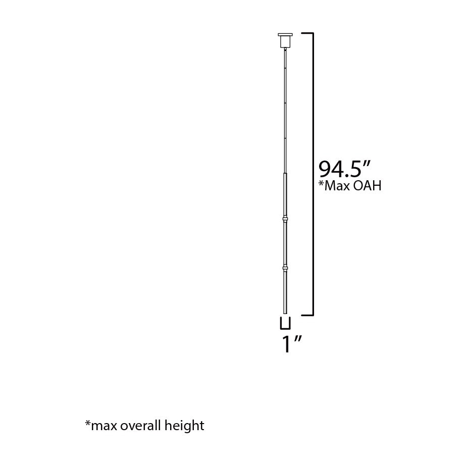 Dorian 48 Vertical LED Pendant by Studio M Lighting – line drawing