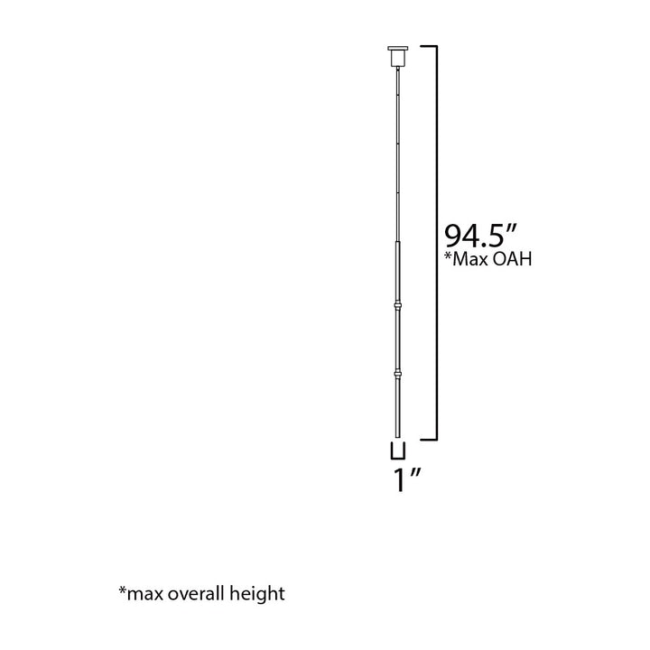 Dorian 48 Vertical LED Pendant by Studio M Lighting – line drawing