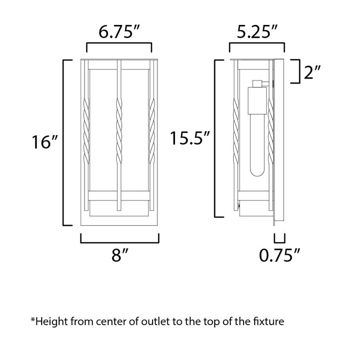 Foundry 1-Light Outdoor Wall Sconce 30192 by Studio M Lighting – line drawing