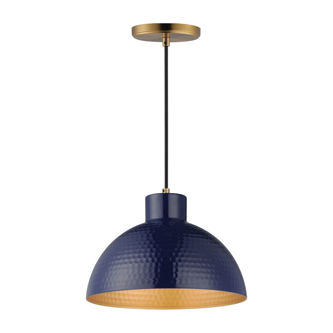 Rockport 1-Light Pendant 35144 by Studio M Lighting in Glossy Navy / Natural Aged Brass