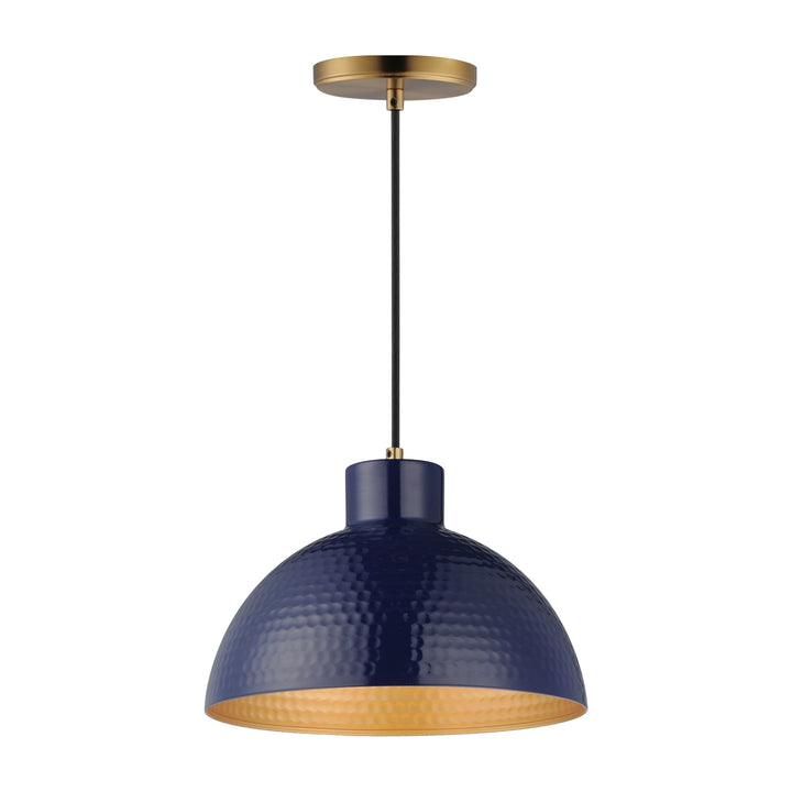 Rockport 1-Light Pendant 35144 by Studio M Lighting in Glossy Navy / Natural Aged Brass
