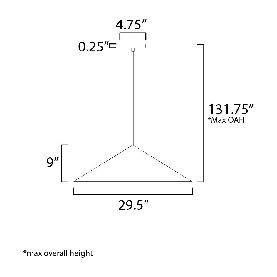Pitch 30 LED Pendant by Studio M Lighting – line drawing