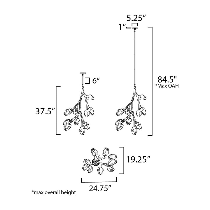 Blossom 10-Light Pendant 352798 by Studio M Lighting – line drawing