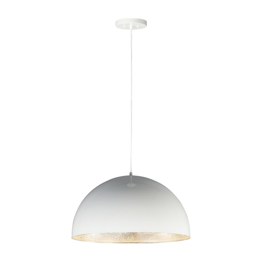 Hemisphere LED 24 Pendant by Studio M Lighting in Gloss White / Aluminum