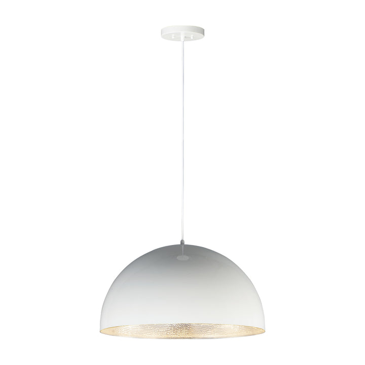 Hemisphere LED 24 Pendant by Studio M Lighting in Gloss White / Aluminum