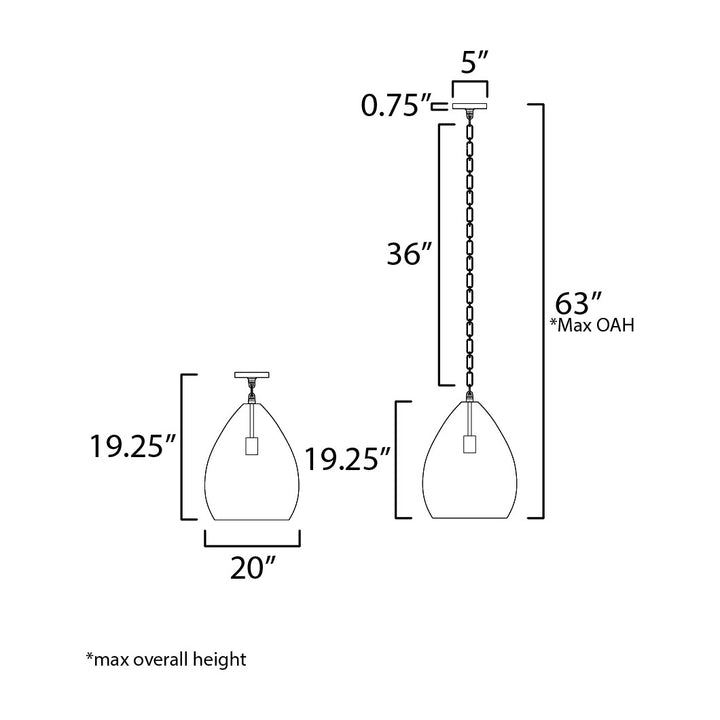 Gilda Large Pendant by Studio M Lighting – line drawing
