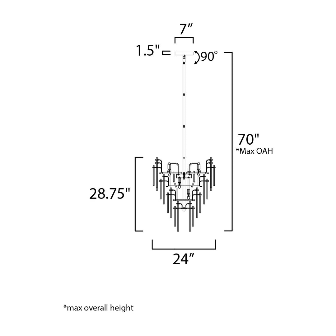 Majestic 12-Light Chandelier by Studio M Lighting – line drawing