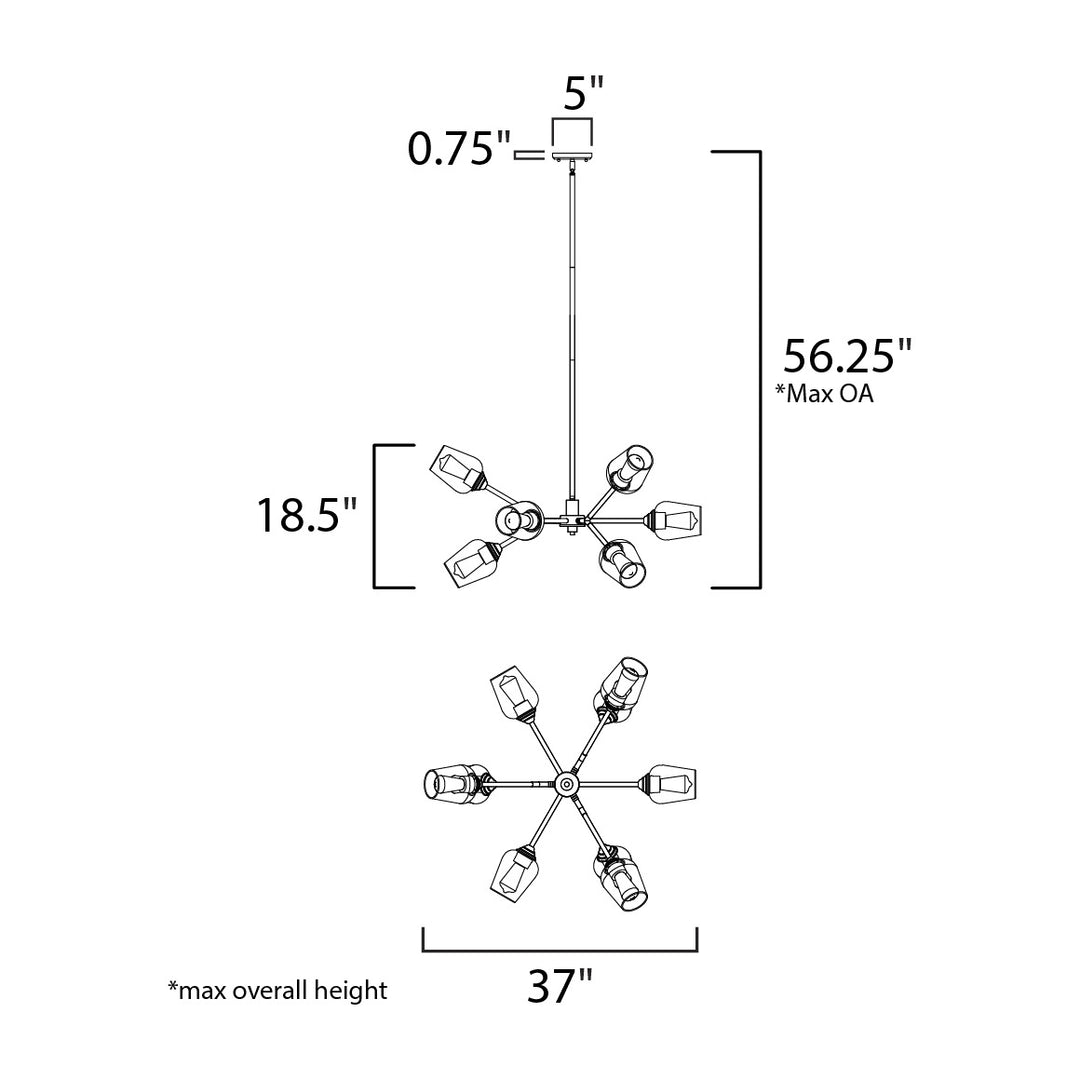 Savvy 9-Light Chandelier by Studio M Lighting – line drawing