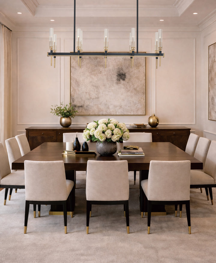 Flambeau 10-Light Linear LED Chandelier by Studio M Lighting – lifestyle