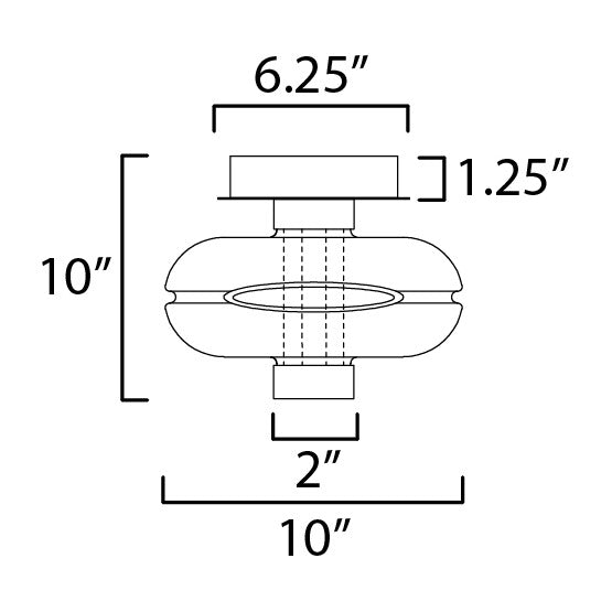Gusto LED Wall Sconce / Flush Mount by Studio M Lighting – line drawing
