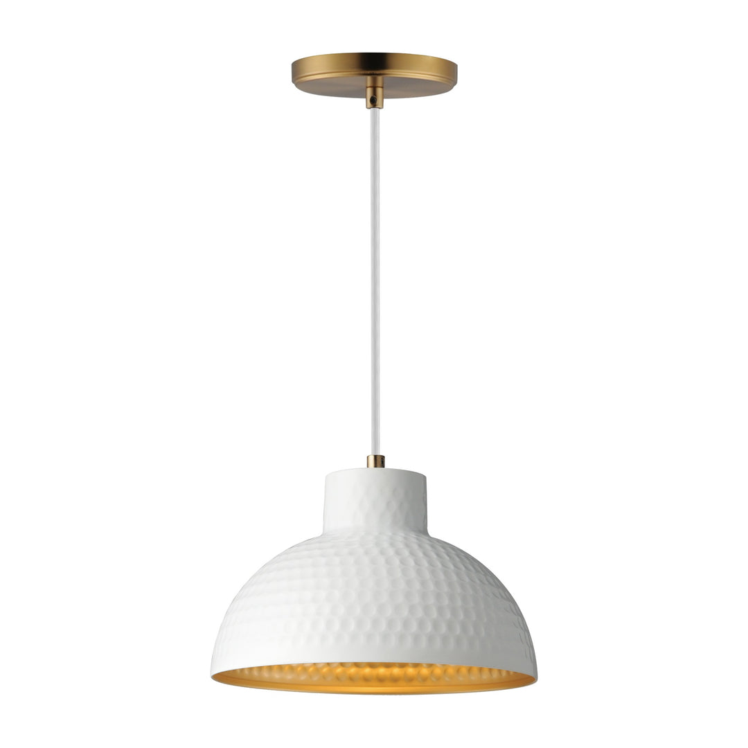 Rockport 1-Light Pendant 35142 by Studio M Lighting in White/Natural Aged Brass