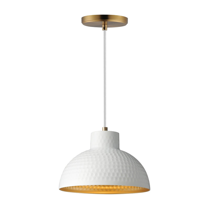 Rockport 1-Light Pendant 35142 by Studio M Lighting in White/Natural Aged Brass