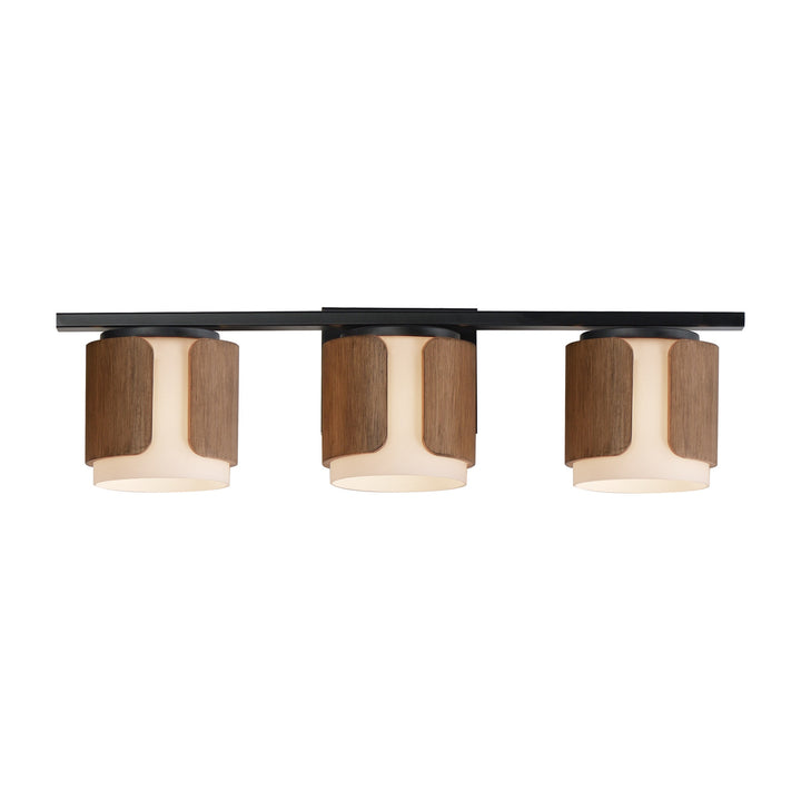 Draughtsman 3-Light Bath Vanity by Studio M Lighting in Walnut / Black