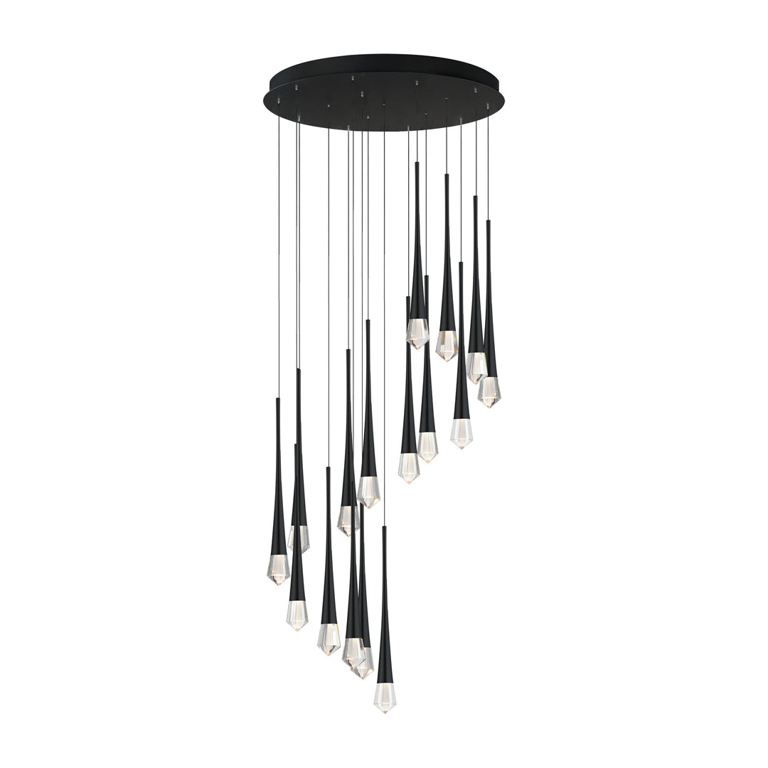 Pierce 16-Light LED Chandelier by Studio M Lighting in Black