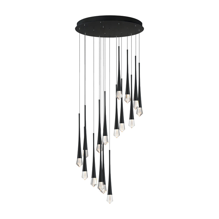 Pierce 16-Light LED Chandelier by Studio M Lighting in Black