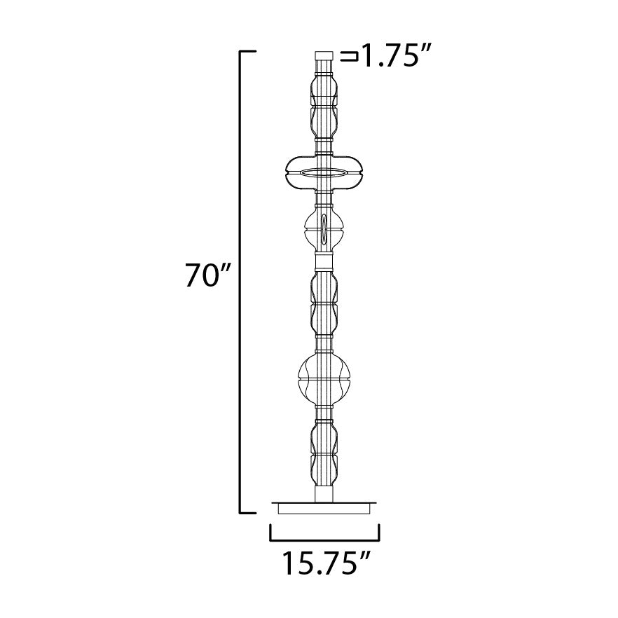 Gusto 72" LED Floor Lamp by Studio M Lighting – line drawing