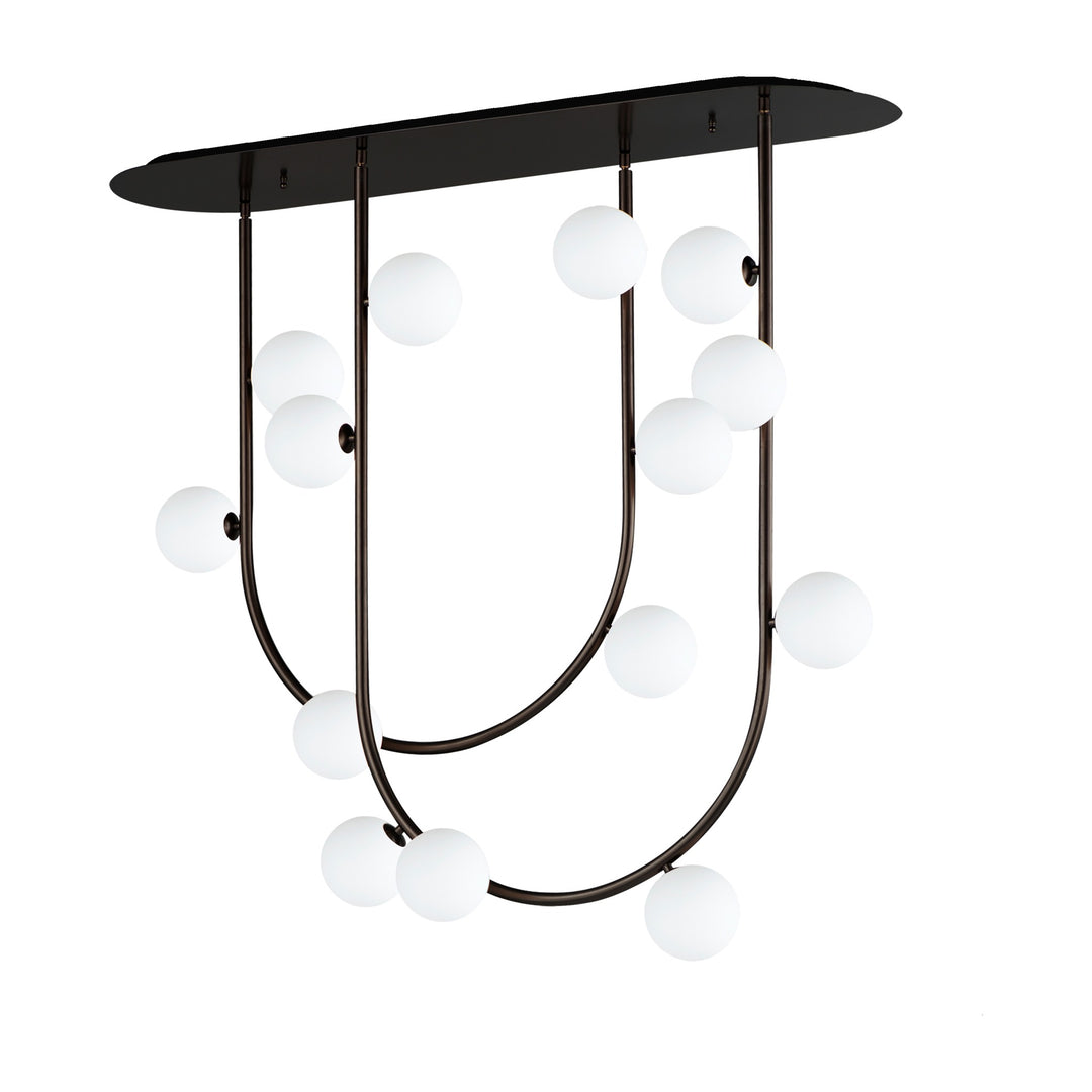 Contour 14-Light Fixed Stem Ceiling Light by Studio M Lighting in Brushed Bronze