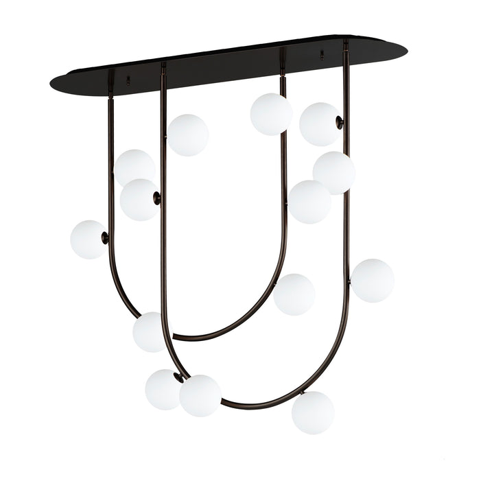 Contour 14-Light Fixed Stem Ceiling Light by Studio M Lighting in Brushed Bronze