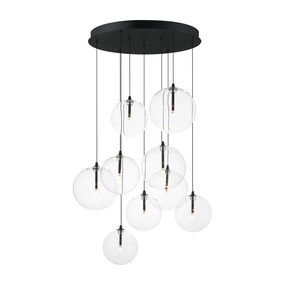 Global 9-Light LED Chandelier by Studio M Lighting in Black