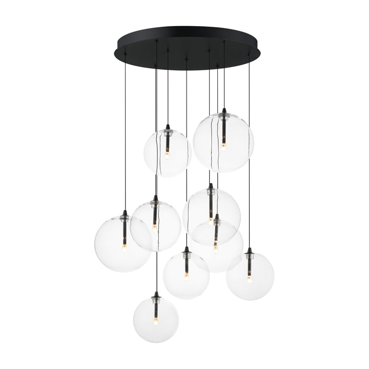 Global 9-Light LED Chandelier by Studio M Lighting in Black