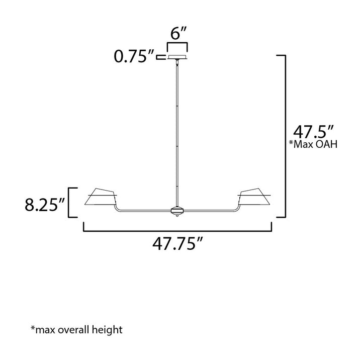 Lucas 8-Light Chandelier by Studio M Lighting – line drawing