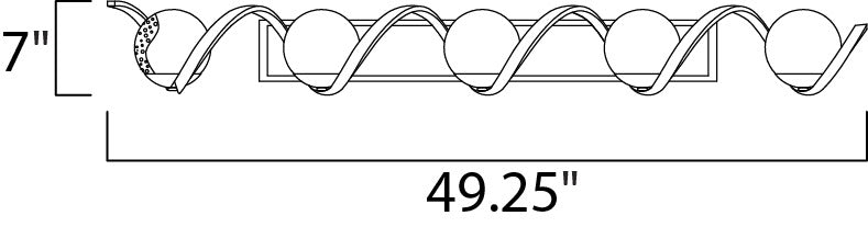 Curlicue 5-Light Bath Vanity by Studio M Lighting – line drawing