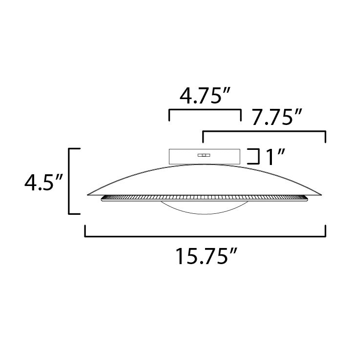 Prismatic 16" Surface Mount by Studio M Lighting – line drawing