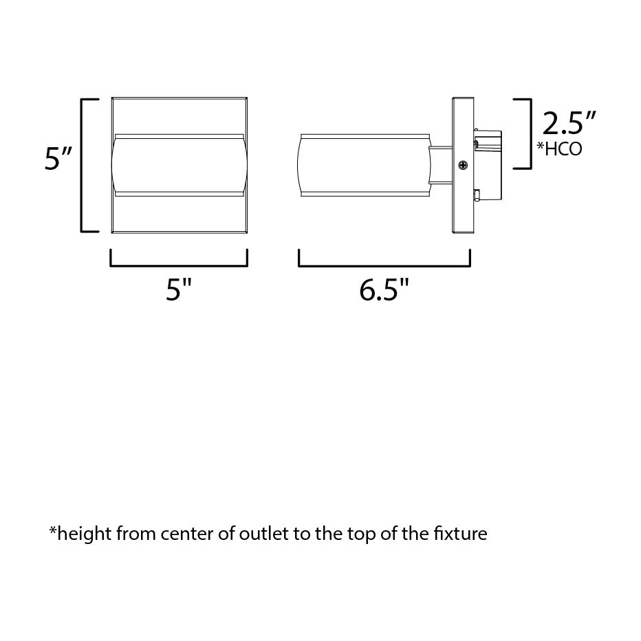 Modular 1-Light LED Outdoor Wall Sconce by Studio M Lighting – line drawing